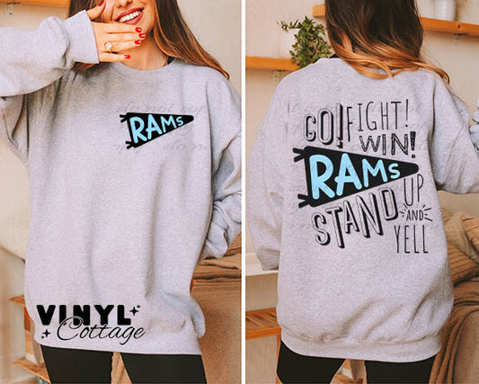 Go Fight Win Rams Adult Crewneck