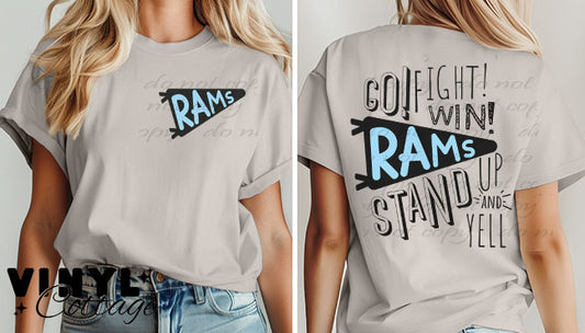 Go Fight Win Rams Adult TShirt