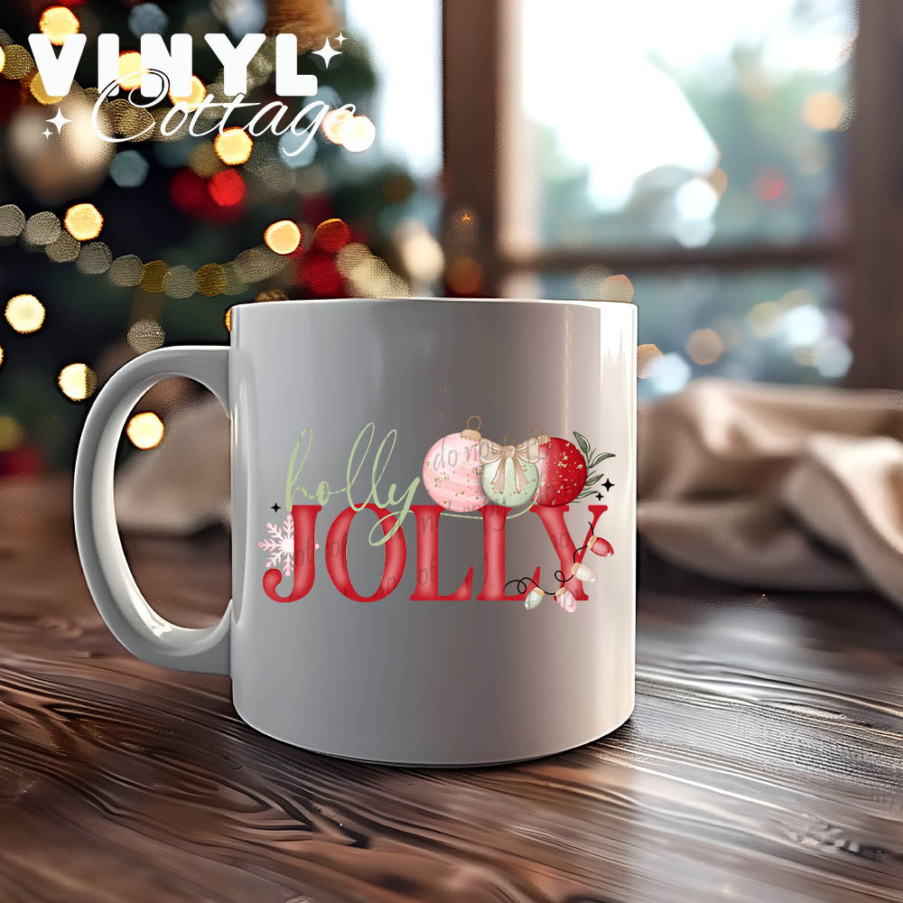 Holly Jolly ~ UV DTF DECAL