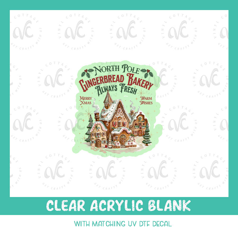 AD105 ~ Gingerbread Bakery ~ Acrylic + UV DTF Decal Set