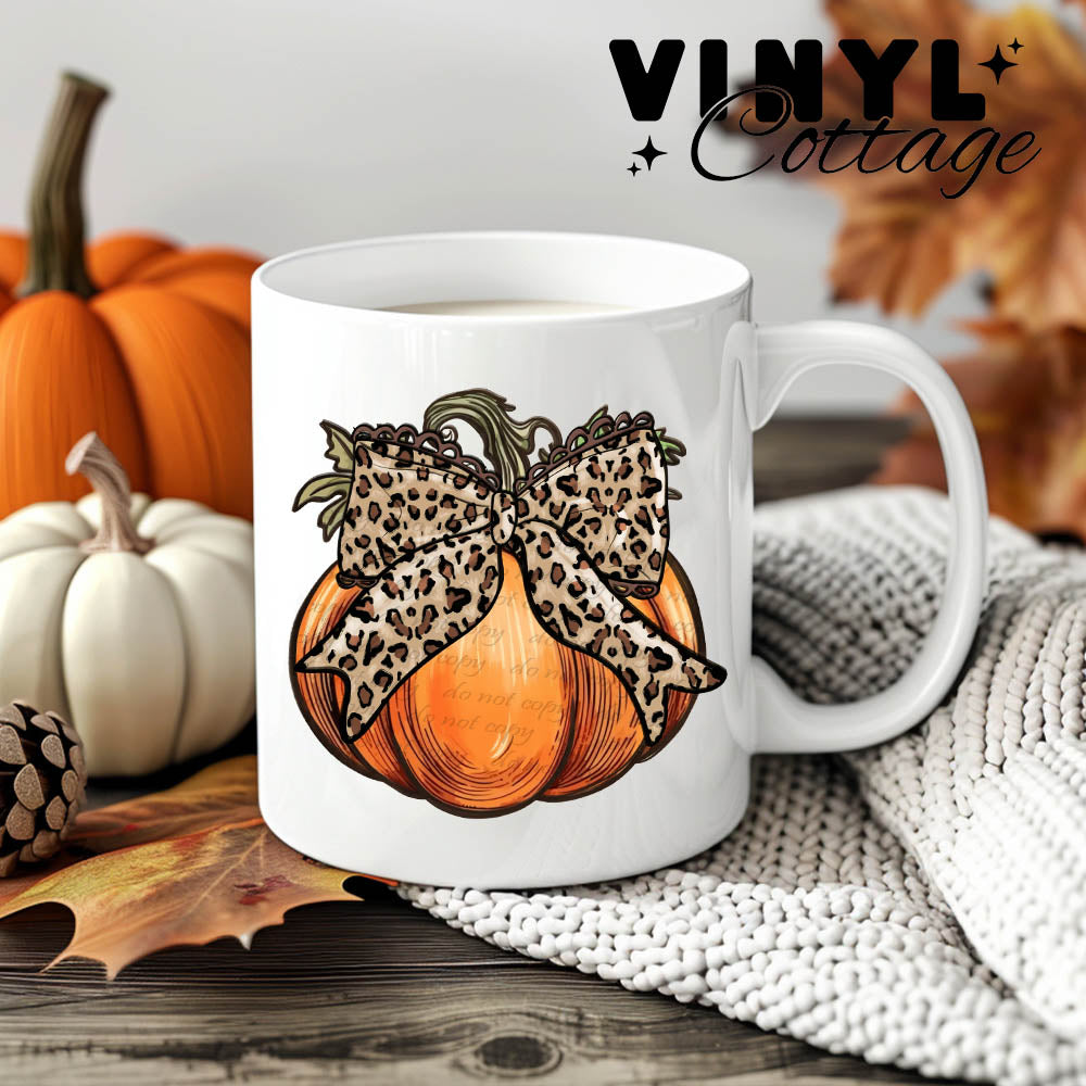 Leopard Coquette Pumpkin ~ UV DTF DECAL