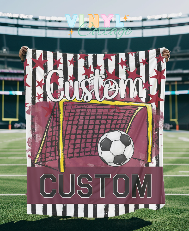 Soccer Blanket ~ Maroon