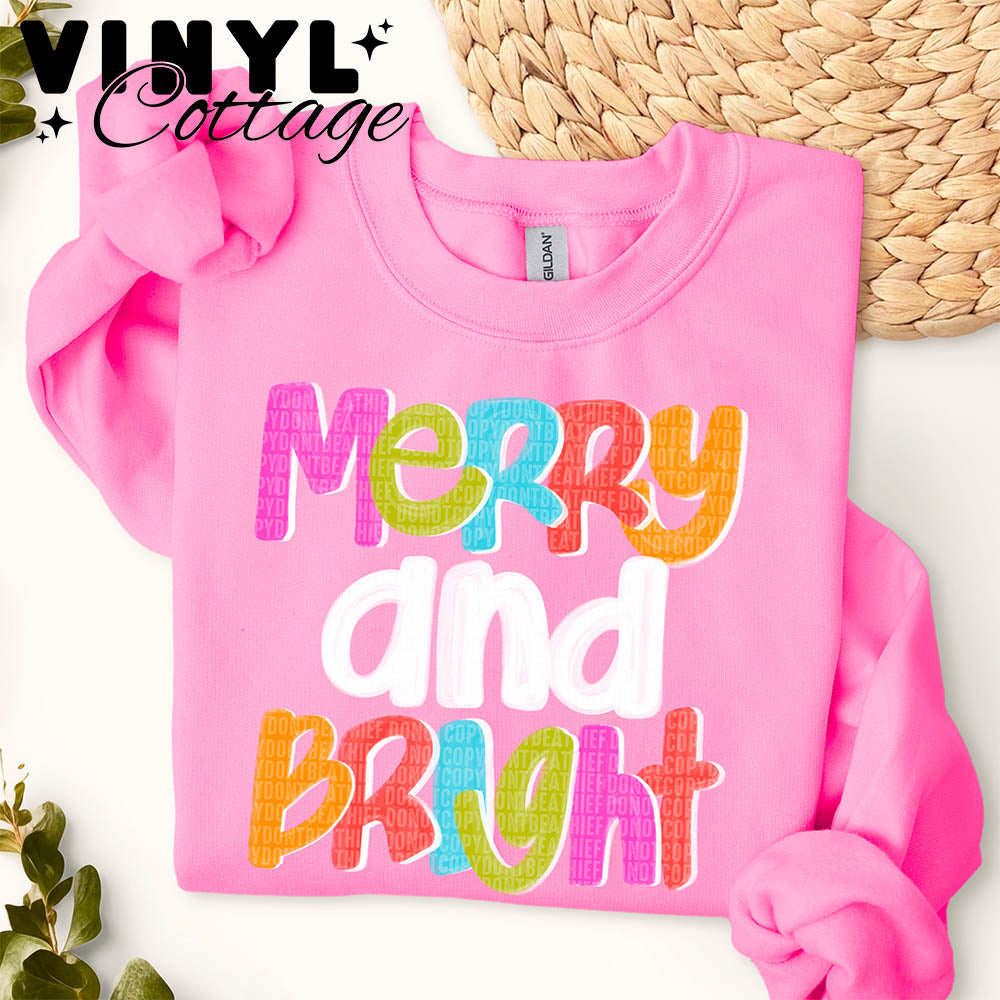 Merry and Bright ~ DTF Transfer