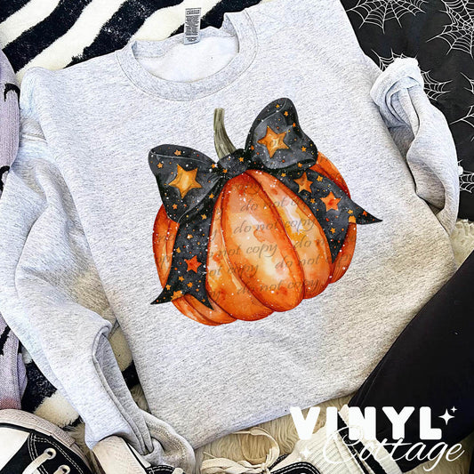 Orange Star Coquette Pumpkin ~ DTF Transfer