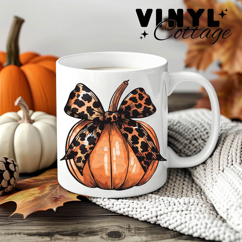 Orange Cow Spots Coquette Pumpkin ~ UV DTF DECAL