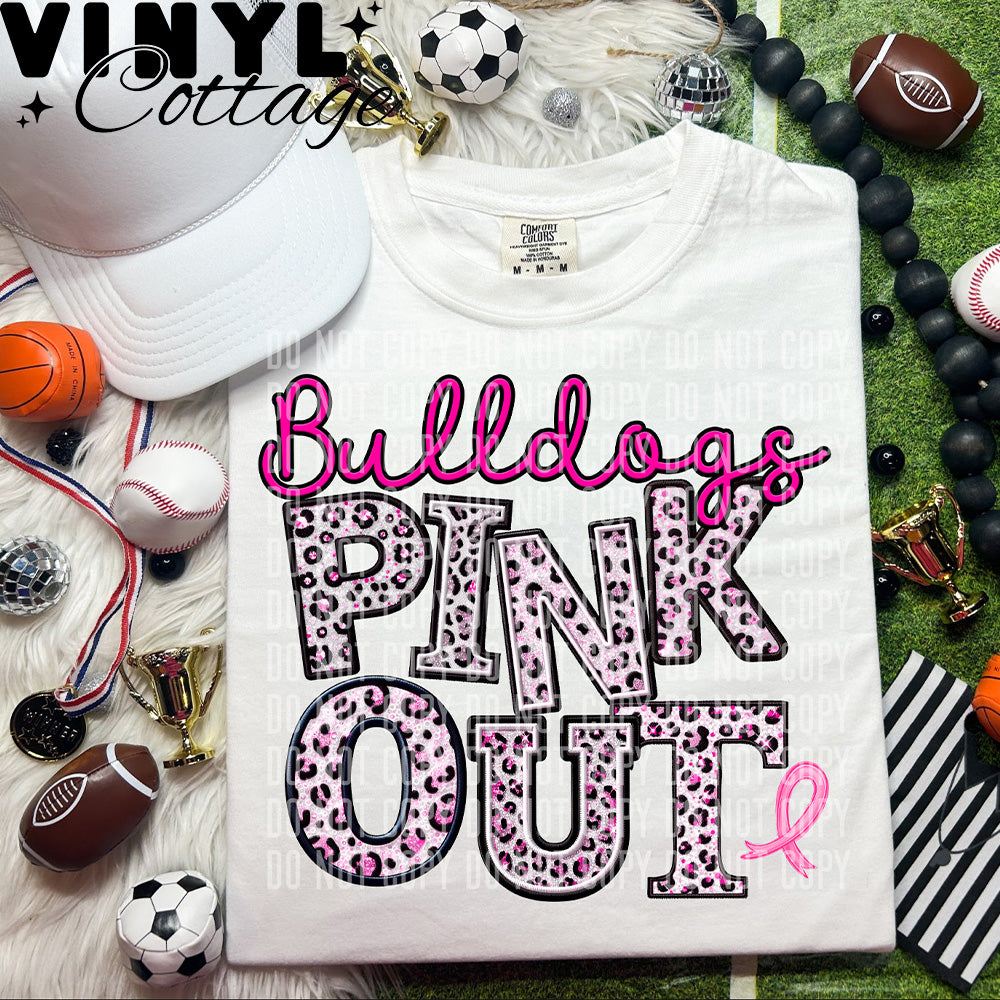 Pink Out ~ Bulldogs ~ DTF Transfer