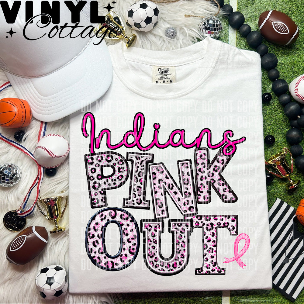 Pink Out ~ Indians ~ DTF Transfer