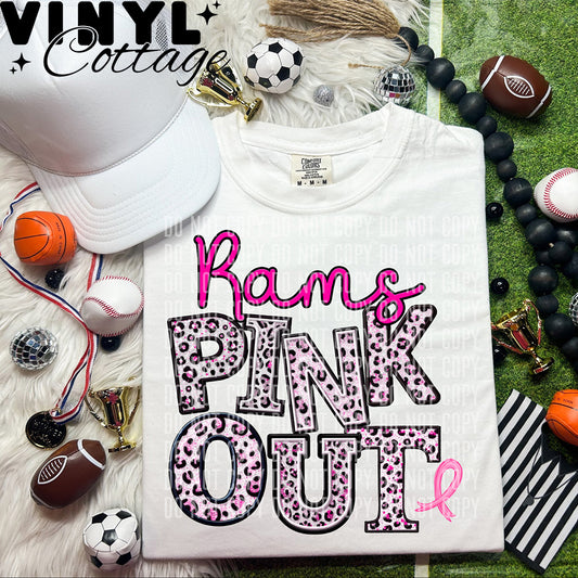 Pink Out ~ Rams ~ DTF Transfer