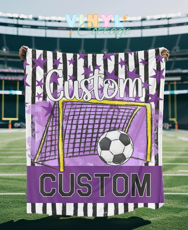 Soccer Blanket ~ Purple