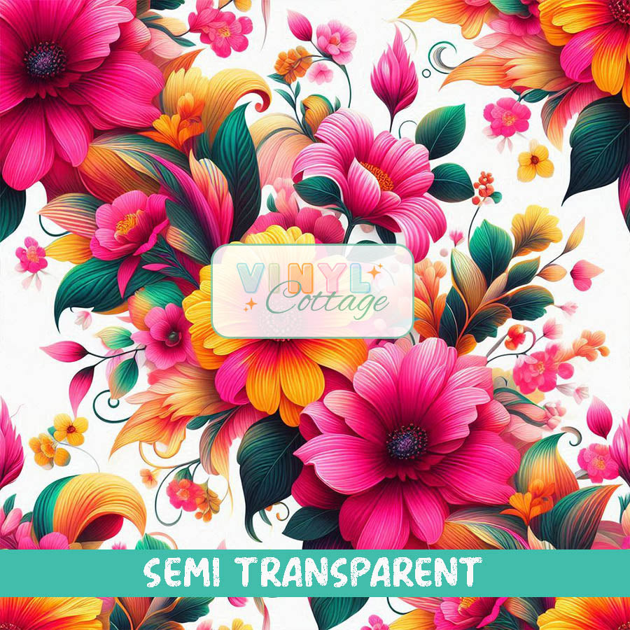 ST46 ~ Semi Transparent ~ Tropical Flowers – Vinyl Cottage