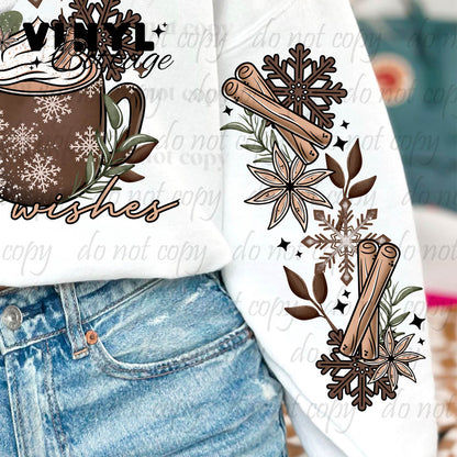 Warm Winter Wishes ~ Sleeve Design ~ DTF Transfer