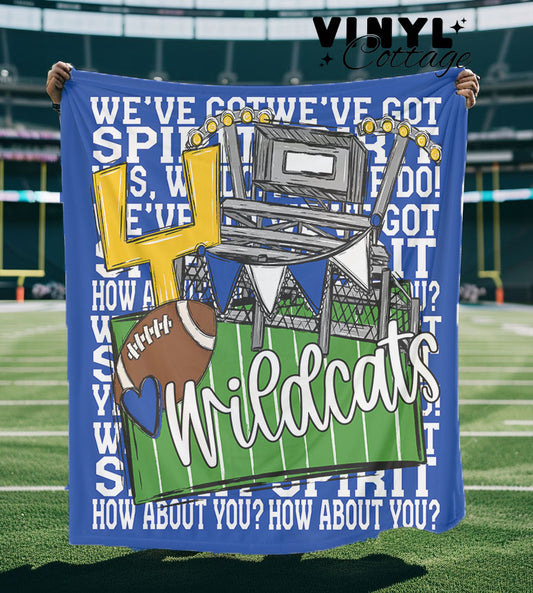 We've Got Spirit Blanket ~ Wildcats ~ Blue and White