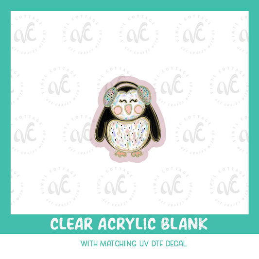 AD112 ~ Winter Pastel Penguin ~ Acrylic + UV DTF Decal Set