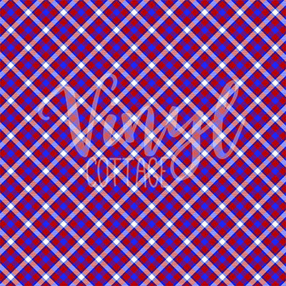 Plaid-Blue and Red