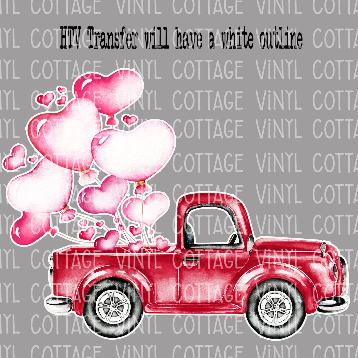 TR230 Valentine Balloons in Vintage Truck