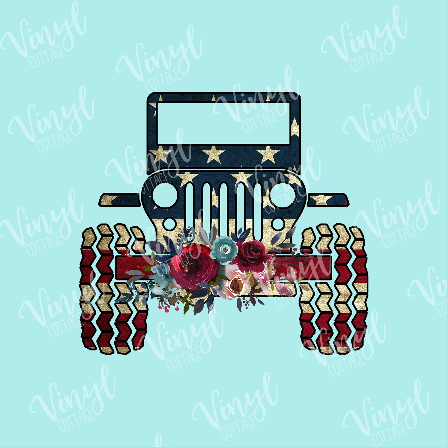 American Flag Jeep