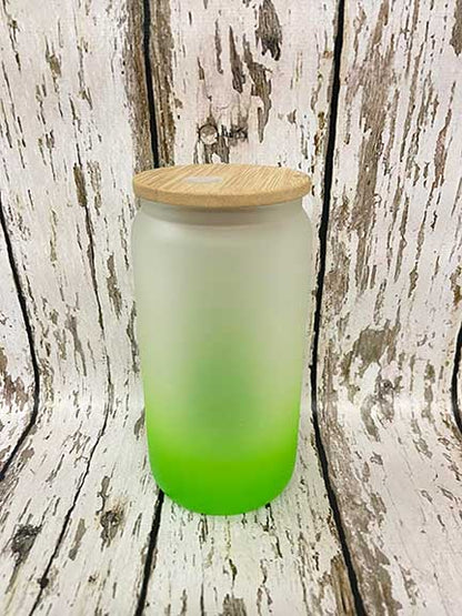 16 oz Ombre Frosted Glass Sublimation Tumbler