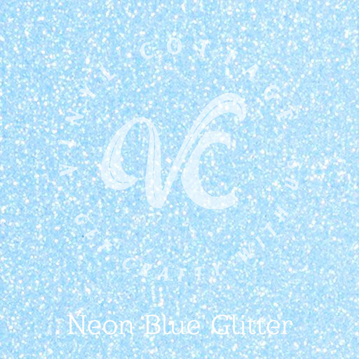 Neon Blue Glitter HTV