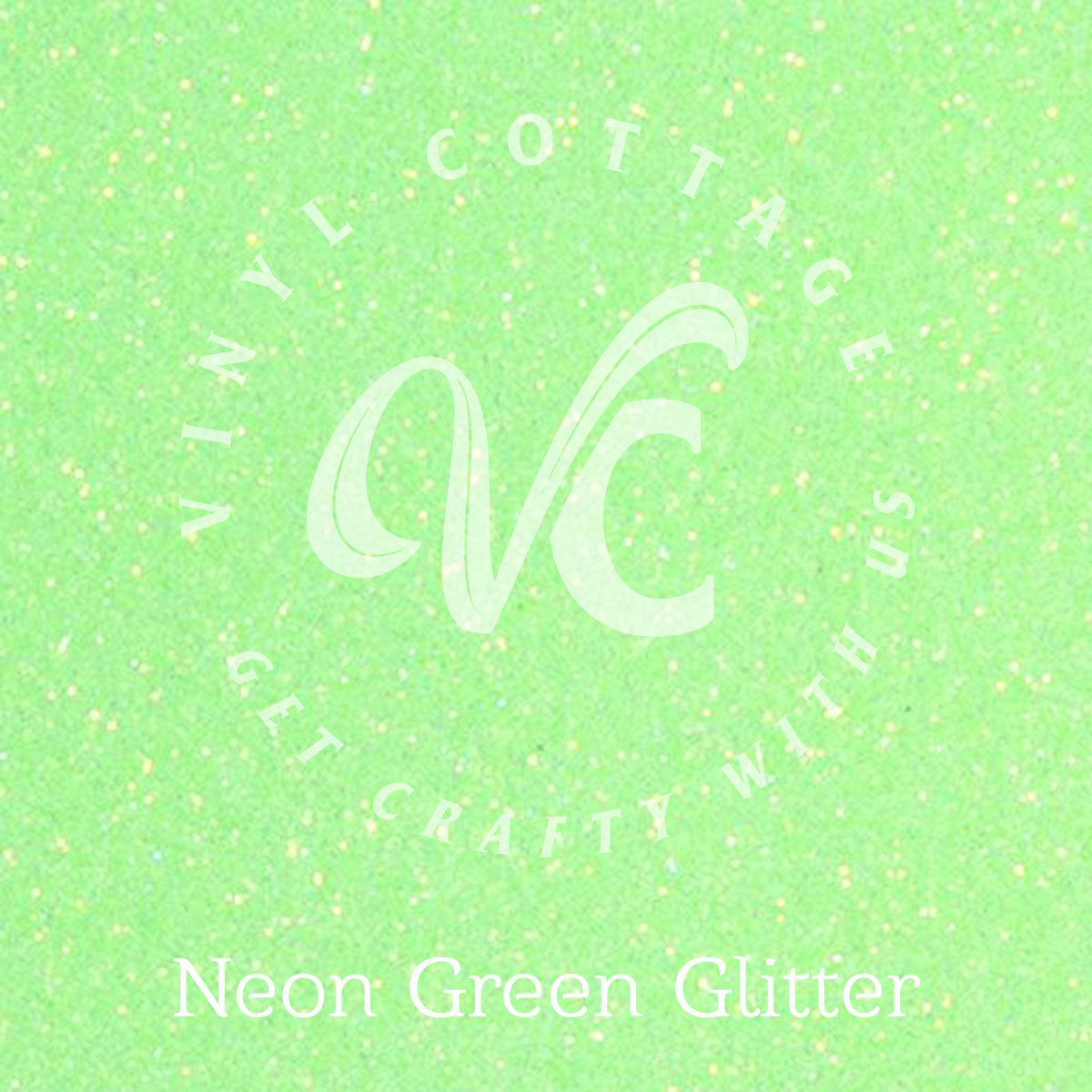 Neon Green Glitter HTV