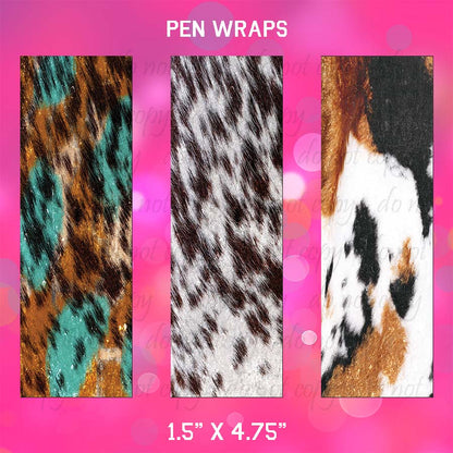 Pen Wraps ~ Cow Hide