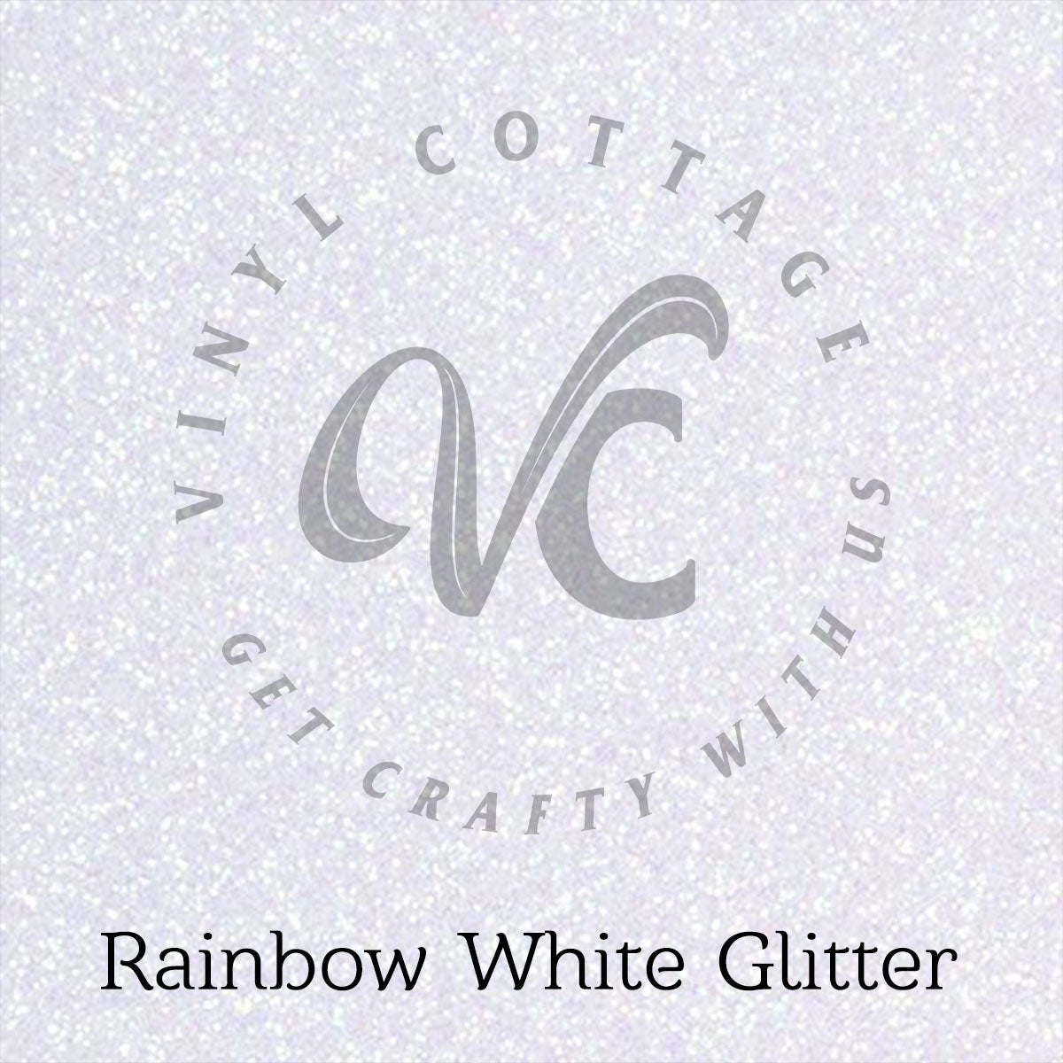 Rainbow White Glitter HTV