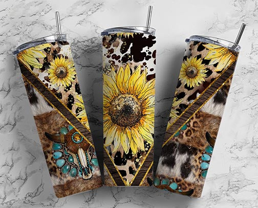 Sunflower Cowgirl ~ Tumbler Wrap ~ TW47